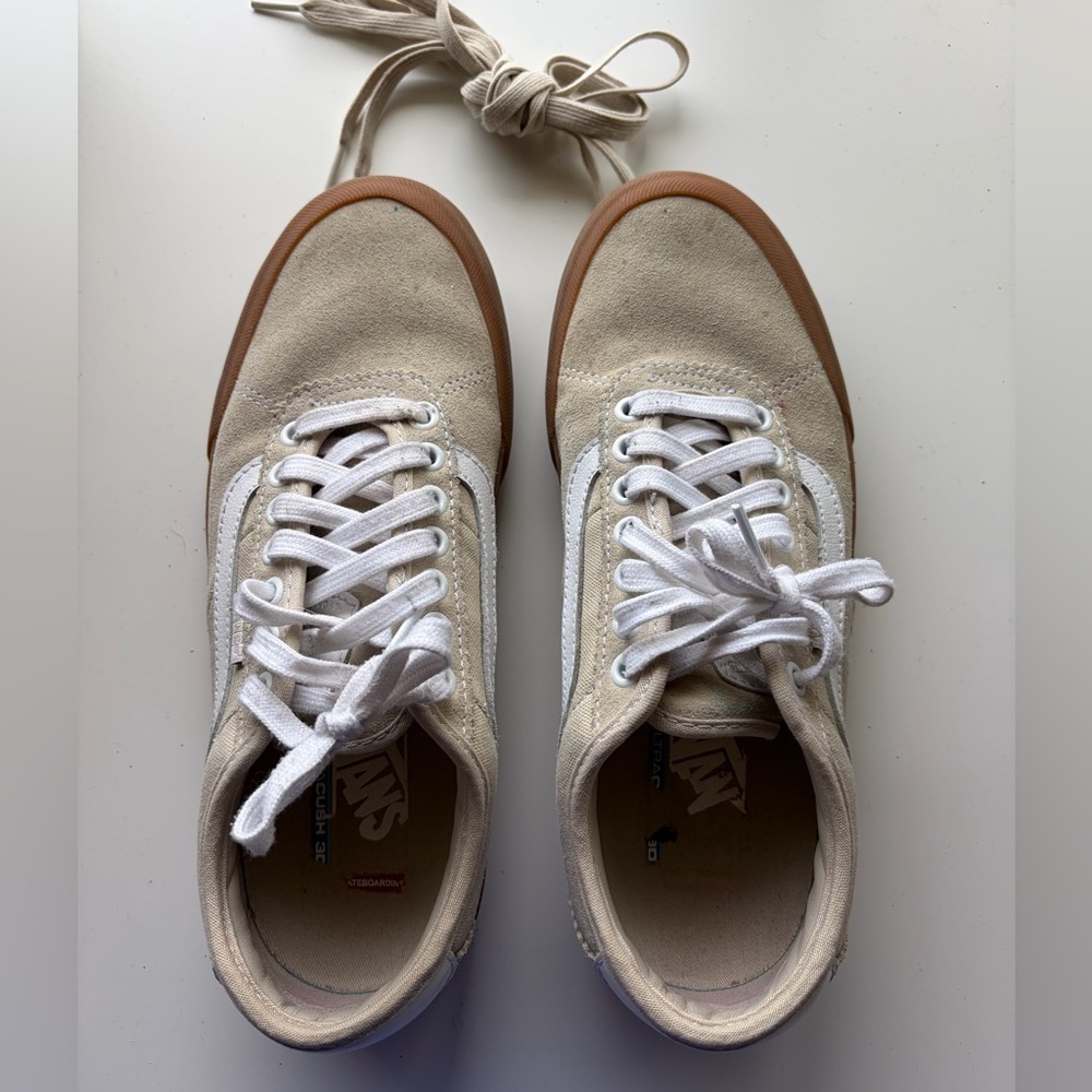 Vans Leather sneaker tan with gum sole - Picture 3 of 4